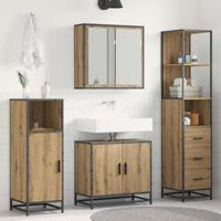 Badkamermeubelset 3 pcs artisanaal eikenkleurig 65 x 33 x 60 cm