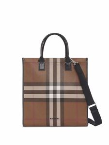 Burberry sac cabas à carreaux - Marron