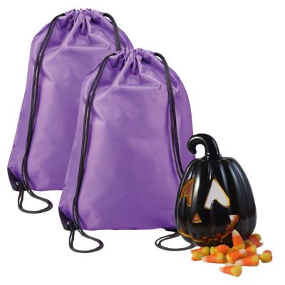 Sint Maarten snoeptasje - 2x - met rijgkoord - paars - 34 x 44 cm - polyester - 11 november