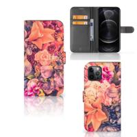 Apple iPhone 12 Pro Max Hoesje Bosje Bloemen | Portemonnee hoesje