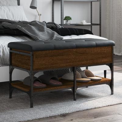 Schoenenbank 82x42x45 cm bewerkt hout bruin eikenkleur