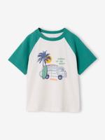 T-shirt met korte mouwen voor jongens smaragdgroen