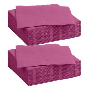 Diner/feest servetten - 60x - fuchsia roze - 38 x 38 cm - papier - 3-laags