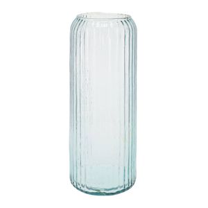 Excellent Houseware Cilindervaas glas - blauw - 15 x 37 cm - Vazen