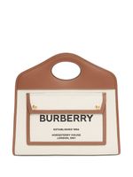 Burberry petit sac cabas bicolore à logo imprimé - Tons neutres - thumbnail