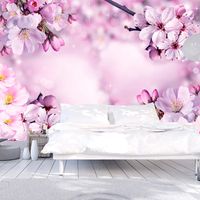 Zelfklevend fotobehang -  Roze Kersen bloesem  , Premium Print - thumbnail