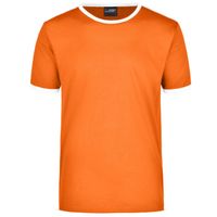 Oranje heren shirt met witte boorden 3XL  - - thumbnail