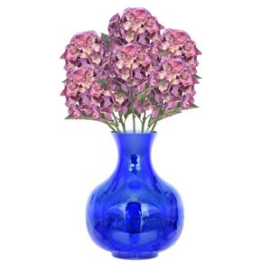 Kunstbloem Hortensia tak - 8x - 50 cm - lila paars - kunst zijdebloemen - decoratie - hydrangea