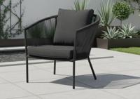 Reims lounge chair black alu/rope black Eurofar - Eurofar