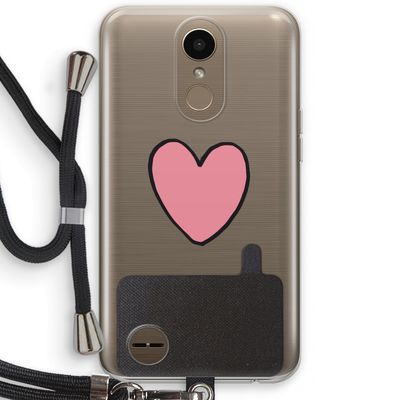 Hartje: LG K10 (2017) Transparant Hoesje met koord