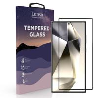 Lunso Samsung Galaxy S24 Ultra Gehard Beschermglas - Full Cover Screenprotector - Black Edge
