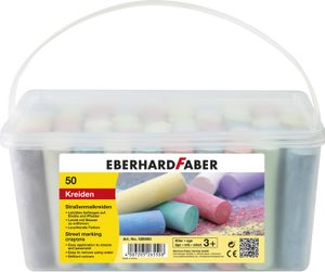 Eberhard Faber EF-526550 Stoepkrijt Emmer Met 50 Krijtjes