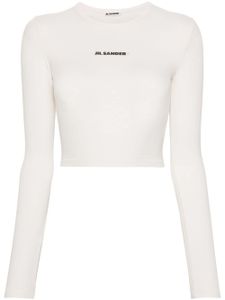 Jil Sander t-shirt crop à logo imprimé - Blanc