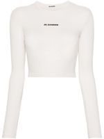 Jil Sander t-shirt crop à logo imprimé - Blanc - thumbnail