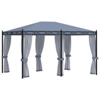Prieel met horren 3x4 m staal antraciet