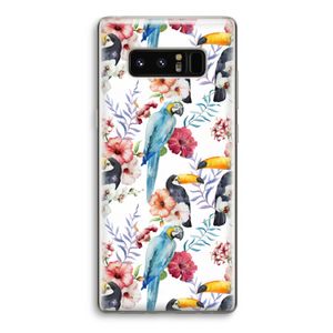 Bloemen tukan: Samsung Galaxy Note 8 Transparant Hoesje