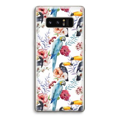 Bloemen tukan: Samsung Galaxy Note 8 Transparant Hoesje