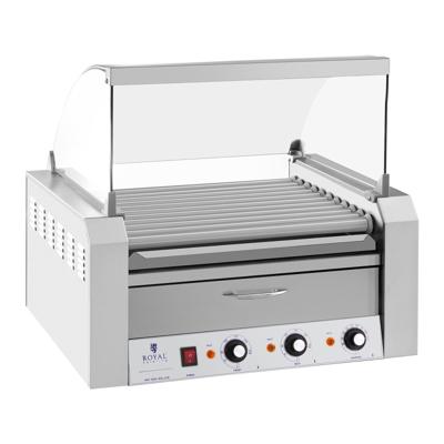 Hotdog Grill - 11 rollen - Warmhoudlade - Roestvrij staal