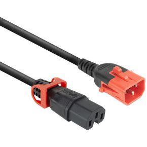 ACT Netsnoer C14 IEC Lock+ Dual Locking - C15 IEC Lock+ zwart 1 m. PC3868