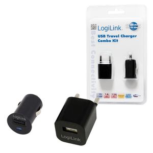LogiLink PA0076 USB-oplader Binnen, Auto, Thuis Uitgangsstroom (max.) 1500 mA Aantal uitgangen: 1 x USB-A