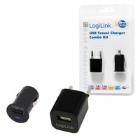 LogiLink PA0076 USB-oplader Binnen, Auto, Thuis Uitgangsstroom (max.) 1500 mA Aantal uitgangen: 1 x USB-A - thumbnail