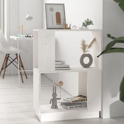 Boekenkast/kamerscherm 51x25x70 cm massief grenenhout wit