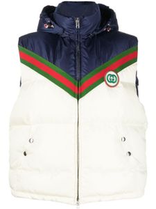 Gucci gilet matelassé à bande Web - Tons neutres