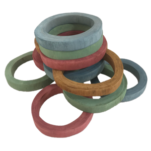 Papoose Toys Papoose Toys Earth Wood Rings/12pc