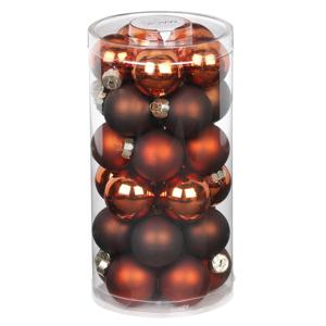 Inge Christmas Kerstballen - 30x st - bruin - D4 cm - glas