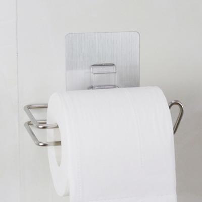Herhaaldelijk herbruikbare ponsen-gratis RVS tissue houder met sterke Traceless haak Attachment (zilver)