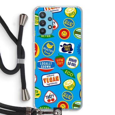 Fruitsticker: Samsung Galaxy A32 4G Transparant Hoesje met koord