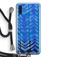 Blauwe pijlen: Samsung Galaxy A50 Transparant Hoesje met koord