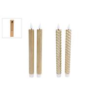 Kaars led moving light met timer goud 2 stuks - thumbnail