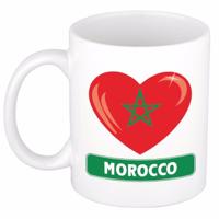 Hartje Marokko koffie mok / thee beker - cadeau mokken - 300 ml - landen vlag