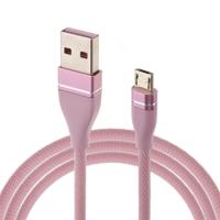Nylon Weave stijl USB naar micro USB Data Sync oplaadkabel kabel lengte: 1M voor Galaxy Huawei Xiaomi LG HTC en andere smartphones (roze)