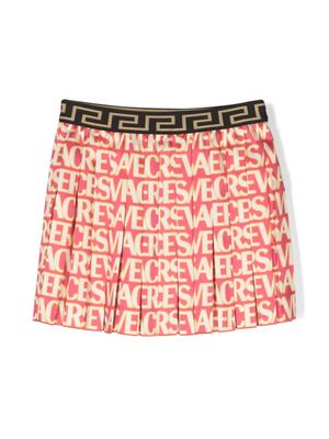 Versace Kids jupe plissée Versace Allover - Rose