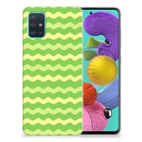 Samsung Galaxy A51 TPU bumper Waves Green - thumbnail