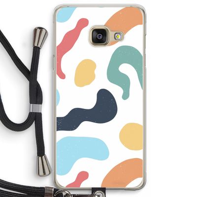 Memphis Shapes Blue: Samsung Galaxy A3 (2016) Transparant Hoesje met koord