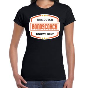 Oranje / Holland supporter bondscoach t-shirt zwart voor dames