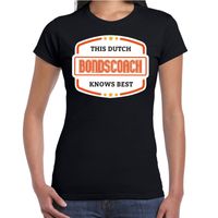 Oranje / Holland supporter bondscoach t-shirt zwart voor dames