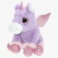 Pluche knuffel dieren Unicorn/eenhoorn paars van 20 cm - thumbnail