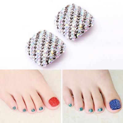 2 stuks Crystal nep Nail Art Tips Rhinestone volledige dekking teennagels Decals stickers (NO: 05)