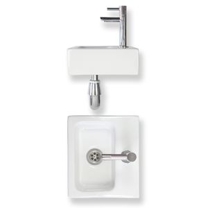 Fonteinset Essential keramiek 28x25x9 cm wit glans