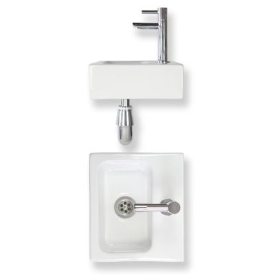 Fonteinset Essential keramiek 28x25x9 cm wit glans