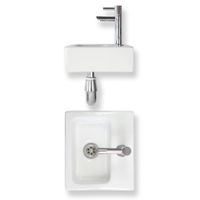 Fonteinset Essential keramiek 28x25x9 cm wit glans