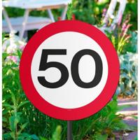 Tuinbord versiering 50 jaar - Set van 3x stuks - 44 cm - karton - feest thema 50e verjaardag - jubil