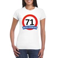 Verjaardag cadeau shirt - 71 jaar and still looking good t-shirt - wit - dames
