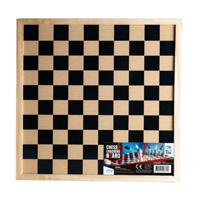 Schaakbord/dambord - 40 x 40 cm - hout - Schaakspel/damspel - Schaken en dammen