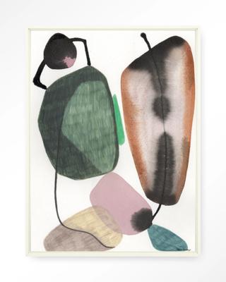 Urban Cotton Wandkleed 'Mobility' 110 x 145cm in Floating Frame - off white