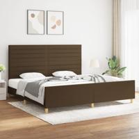 Bedframe zonder matras stof donkerbruin 200x200 cm